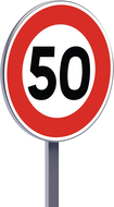 B14-850-Classe 1-Limitation de vitesse à PANNEAUX PERMANENTS