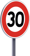 B14-850-Classe 1-Limitation de vitesse à PANNEAUX PERMANENTS
