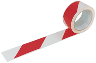 RUBAN ADHESIF ROUGE/BLANC 66MX50MM RUBANS ADHESIFS SIGNALISATION