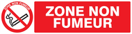 ZONE NON FUMEUR 200x52mm INTERDICTION 200X52