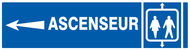 ASCENSEUR FLECHE A GAUCHE 200x52mm INFORMATION 200X52