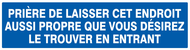 PRIERE DE LAISSER CET ENDROIT AUSSI PROP INFORMATION 200X52