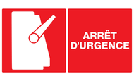 ARRET D'URGENCE 330x200mm INCENDIE 330X200
