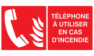 TELEPHONE A UTILISER EN CAS D'INCENDIE 3 INCENDIE 330X200