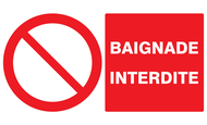 BAIGNADE INTERDITE 330x200mm INTERDICTION 330X200