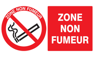 ZONE NON FUMEUR 330x200mm INTERDICTION 330X200