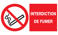 INTERDICTION DE FUMER 330x200mm INTERDICTION 330X200