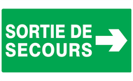 SORTIE DE SECOURS FLECHE A DROITE 330x20 SECOURS 330X200