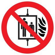 INTERD  D'UTILISER L'ASCENSEUR EN CAS D'