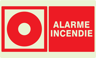 ALARME INCENDIE LUMINESCENT 330x200mm PHOTOLUM,INCENDIE 330X200
