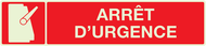 ARRET D'URGENCE LUMINESCENT 330x75mm PHOTOLUM,INCENDIE 330X75