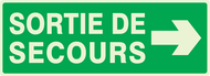 SORTIE DE SECOURS FLECHE A DROITE LUMINE PHOTOLUM,SECOURS 330X120
