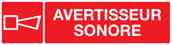 AVERTISSEUR SONORE 200x52mm INCENDIE 200X52 ADHESIF