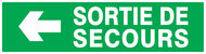 SORTIE DE SECOURS FLECHE A GAUCHE 200x52 SECOURS 200X52 ADHESIF