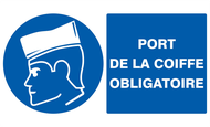PORT DE LA COIFFE OBLIGATOIRE 330x200mm OBLIGATIONS 330X200 ADHESIF
