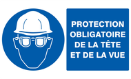 PROTECTION OBLIGATOIRE TETE ET VUE 330x2 OBLIGATIONS 330X200 ADHESIF