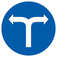 VIRAGE A DROITE OU A GAUCHE D.300mm OBLIGATION DIAM 300 ADHESIF