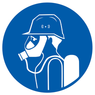 PROTECTION OBLIGATOIRE TETE/VOIES RESPIR OBLIGATION DIAM 420 ADHESIF