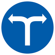 VIRAGE A DROITE OU A GAUCHE D.420mm OBLIGATION DIAM 420 ADHESIF