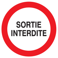 SORTIE INTERDITE D.80mm INTERDICTION DIAM 80 ADHESIF