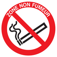 ZONE NON FUMEUR D.80mm INTERDICTION DIAM 80 ADHESIF