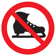PATINS INTERDITS D.80mm INTERDICTION DIAM 80 ADHESIF