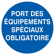 PORT DES EQUIPEMENTS SPECIAUX OBLIGATOIR OBLIGATION DIAM 80 ADHESIF