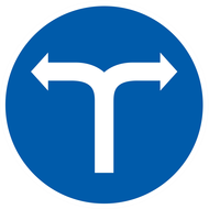 VIRAGE A DROITE OU A GAUCHE D.80mm OBLIGATION DIAM 80 ADHESIF