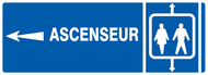 ASCENSEUR FLECHE A GAUCHE 330x120mm INFORMATION 330X120 ADHESIF