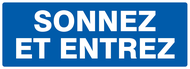 SONNEZ ET ENTREZ 330x120mm INFORMATION 330X120 ADHESIF