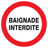 BAIGNADE INTERDITE D.180mm INTERDICTION DIAM 180 ADHESIF