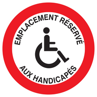EMPLACEMENT RESERVE AUX HANDICAPES D.180 INTERDICTION DIAM 180 ADHESIF