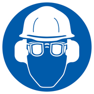 PROTECTION OBLIGATOIRE TETE/VUE/OUIE D.1 OBLIGATION DIAM 180 ADHESIF