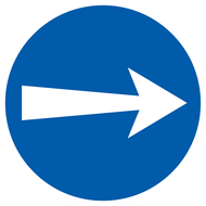 SENS OBLIGATOIRE (vers la droite) D.180m OBLIGATION DIAM 180 ADHESIF