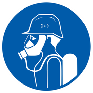 PROTECTION OBLIGATOIRE TETE/VOIES RESPIR OBLIGATION DIAM 180 ADHESIF