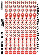 PLANCHE PICTOS INTERDICTION 300X220mm PLANCHES MINI-PICTOS