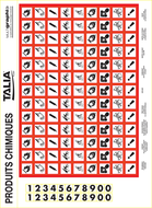 PLANCHE PICTOS PRODUITS DANGEREUX 300X22 PLANCHES MINI-PICTOS