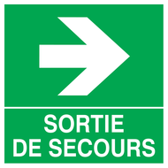 SORTIE DE SECOURS FLECHE A DROITE 200x20 SECOURS 200X200 ADHESIF