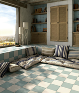 CARRELAGE 1900 CELESTE  20X20cm 1M2/BTE  25PC/BTE  G227