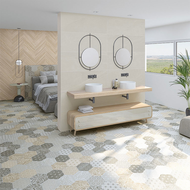 CARRELAGE SEINE HEXAG.DUROC MULTICOLOR 23,3X26,8cm  0,515M2/BTE  11PC/BTE  G161