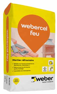 WEBERCEL FEU GRIS SAC DE 25KG MORTIER REFRACTAIRE