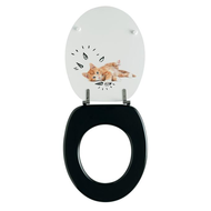 FSC100% TOILET SEAT WOODY KITTEN BLACK